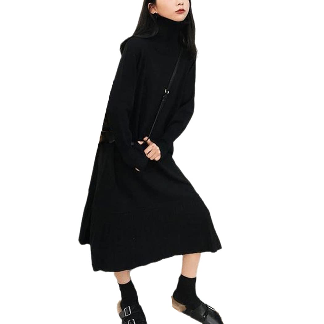Robe longue décontractée à col roulé douillet grande taille - 5