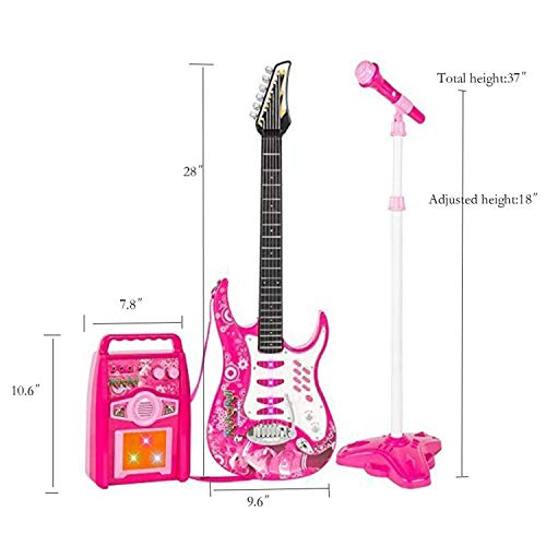 Generic KGS Willbebest Kids Karaoke Microphone Guitar Musical Set Kids Electric Guitar Microphone Amplifier Set Karaoke Machine Musical Instruments Toy Electric Guitar thumb #1