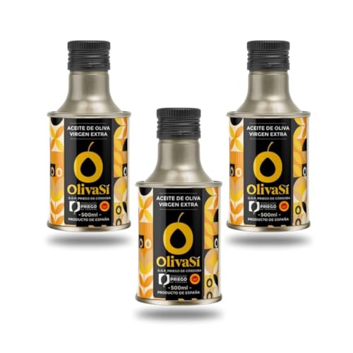 OLIVA SÍ Golden Edition - Aceite de Oliva Virgen Extra 250ml Formato Lata | D.O.P. Priego de Córdoba | AOVE Gourmet Premium | Premiado en Concursos Internacionales y Nacionales (Caja 3 unidades)