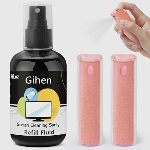 Refillable Screen Cleaner (16 Times), Screen Cleaner Spray and Wipe, Car Screen Cleaner, Laptop Computer Monitor Screen Cleaner, Phone pad Touch Screen Cleaner Spray, TV Screen Cleaner Pink