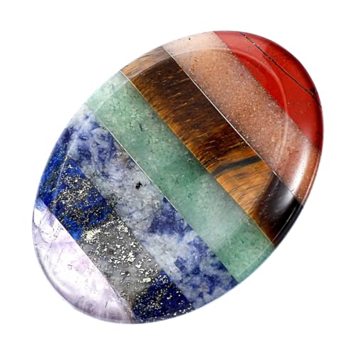 WUYJI 1 pieza de piedra preciosa de cristal, piedra curativa, piedra de palma de piedra de preocupación de cristal natural, piedra de bolsillo ovalada pulida para el pulgar, alivio de la ansiedad