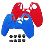 Silicone Controller Covers Compatible with PS4 Controller - 2 Pack of Anti-Slip Protector Controller Skin...