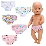 Miunana 5 pcs Baby Doll Accessories Diapers Doll Clothes Nappies for Girls Baby Dolls Decoration Adjustable and Reusable Fabric for 14 inch/36cm Baby Doll(NO DOLL)