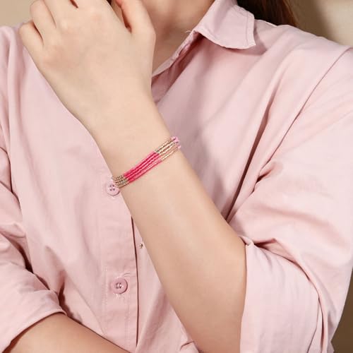 Image of KELITCH Layered Miyuki Beads Bracelets Adjustable Strand Bracelets Bangles Bohemian Style Summer