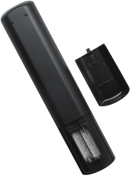 უკან view of the remote control with the battery compartment open and batteries inserted