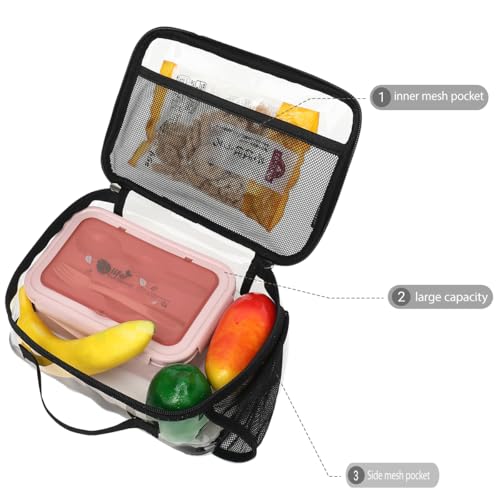 GYEUKHAM Insulated Lunch Box for School, Thermal Reusable Durable Freezable Lunch Bags for Kids Boys Girls Men Women - Small Soft Cooler Portable Lunch Tote Kit for Work Picnic Travel,Clear Black by GYEUKHAM - Used condition - Image 3