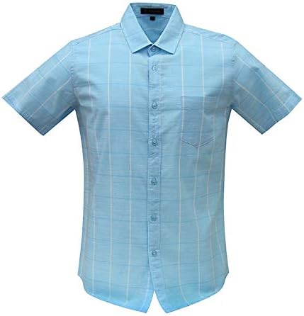 Amazon アキミデ シャツ半袖夏のストライプの正方形の格子縞のメンズファッション半袖シャツxlアウトドアカジュアルファッションの服の メンズシャツ シャツ 通販
