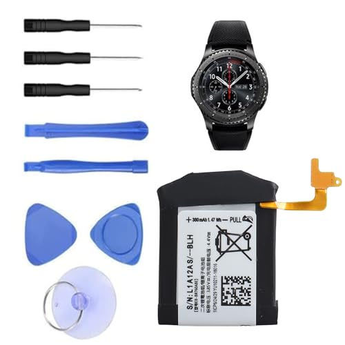 Batterie de Remplacement 3,85 V 380 mAh EB-BR760ABE, Compatible avec Les Montres Connectées Samsung Gear S3 Frontier/Classic SM-R760/R765/R770, GH43-04699A (Lithium-ION) avec Outils de Réparation