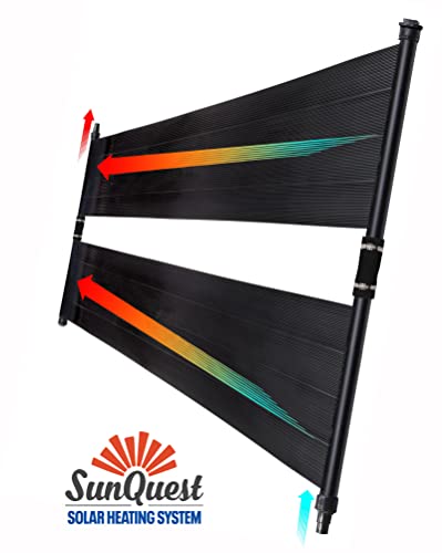 Sunquest Solar Pool Heater Panels - 2 (2Ft X 20Ft) Collectors W/Add On Kit - Solar Water Heater For Above Ground & Inground Pools - Diy-Tube On Web Design Panel-Polypropylene Uv Resistant #TOP6