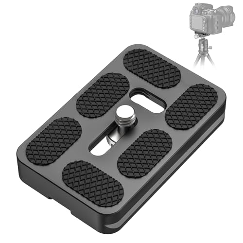 CAVIX 60mm Aluminum Alloy Universal Arca-Swiss Quick Release Plate Compact & Lightweight (37g) for DSLR/Mirrorless Tripods/Monopod Gimbals/Ball Head Includes 1/4Screw (PU-60)