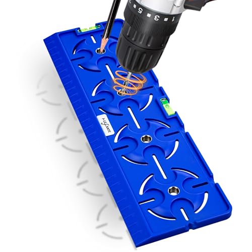 Plantilla de perforación para enchufe, caja de interruptor, caja de pared hueca, 71 mm de distancia, todo en uno con nivel de burbuja de 30 cm, regla para instalación eléctrica, construcción en seco
