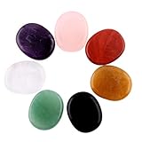 NATURAL Assorted 7pieces/lot Palm stone Crystal QUARTZ Reiki Healing Chakra Free pouch (Mixed)