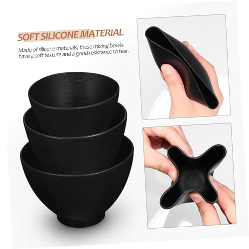3 piezas de tazones de silicona para mezclar mascarillas miniatura 2