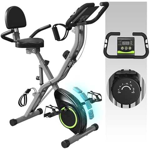 LINBOLUSA Exercise Bike for Seniors, 5 IN 1 Foldable Indoor Stationary Bike with Tri-Position Ride and 16-Level Magnetic Resistance, 300LBS Capacity, 5.5 LBS Flywheel, Designed for Home Workout 817 Cover