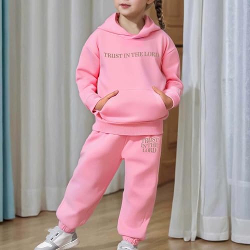 Boys Girls Athletic Sweatsuits 2 Piece Pants Set Hooded Sweatshirt and Jogger Sweatpants Long Sleeve Pullover3