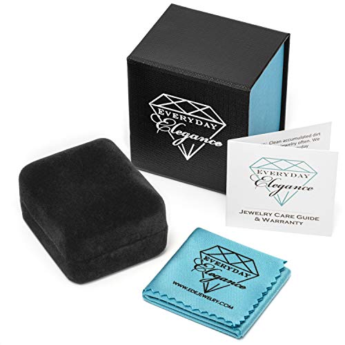 14K Solid White Gold Pendant Necklace | Princess Cut Cubic Zirconia Solitaire | 1 Carat | 18 Inch Box Link Chain | With Gift Box #TOP6