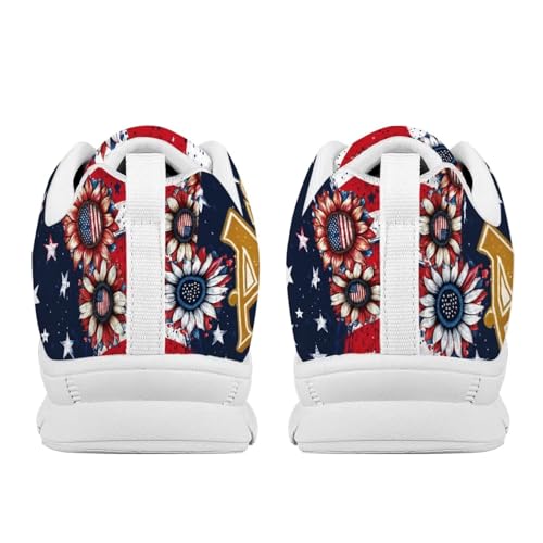 Image of Jeiento American Flag Shoes Men's Fashion Sneaker Sports Running Shoes Causal Travel Walking Flat Shoe Breathable