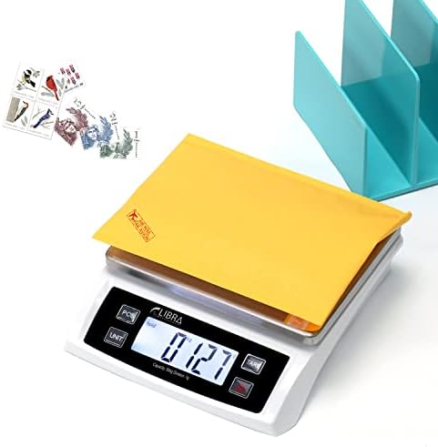 110 lb (50 kg) Digital Postal Scale, Piece Counting, Wide Stainless Steel Pan, AC Adapter, Backlit LCD, Multiple Weight Unit, Capacity: Max 50 kg (110 lb), MIN 5 g (0.2 oz), Division 1 g / 0.1 oz