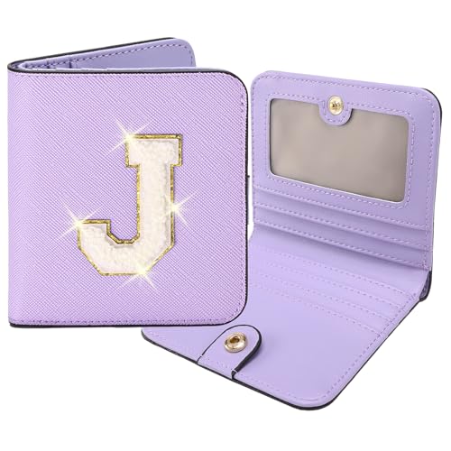 Image of RNIEGA Initial Wallet Women Small Teen Girl Gifts Trendy Stuff Girls Wallets Personalized Christmas Birthday Gift for Women Friends Daughter Granddaughter 6 7 8 9 10 11 12 13 Year Old Purple J