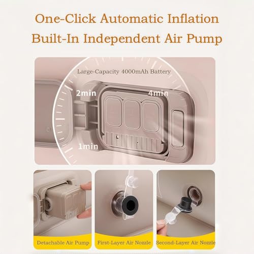 Image of Twin Air Mattress Built in Pump,Newly Cordless Removable Lithium Battery Pump,Self Inflatable,Camping Mattress,Portable Blow Up Mattress for Camping,Guests and Home