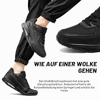 LECYGNB Schuhe Herren Laufschuhe Turnschuhe Atmungsaktive Sportschuhe Freizeit Joggingschuhe Leichtewichts rutschfeste Gym Fitness Schuhe Fashion Luftpolster Sneaker Schwarz EU 47 – Ansicht 5