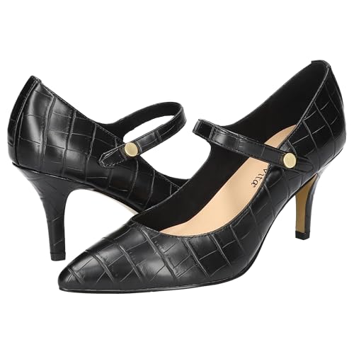 Bella Vita Women's Lainey Stiletto Heeled Pumps, Black Croco, 6 Narrow - image 8