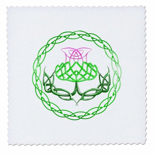 14x14 inch Quilt Square - Celtic Knot Design of Scottish Thistle, Flower of Scotland. Creative Studios – Celtic