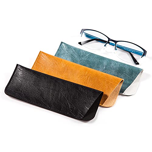 Image of TRIUMPH VISION Reading Glasses Pouch Eyeglass Sleeve Soft Case Slim 3 Pack | Alternative to Bulky Case Lightweight,Neoprene Lined Padded Protect Optical lens Slip in, Cute Pattern Portable for Daily Use