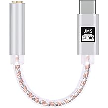 JCALLY JMS Audio USB C Decoding Earphones Amplifier with DAC Chip Type-C to 3.5mm Aux Dongle Audio Adapter Cable for Type-C Devices