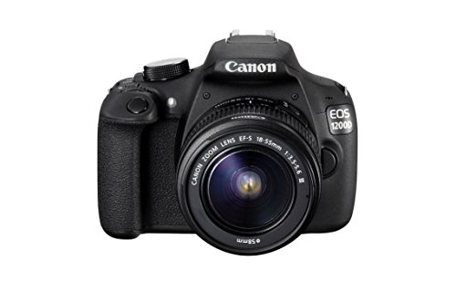 Image of Canon EOS 1200D 18MP Digital SLR Camera (Black) with EF-S 18-55mm f /3.5-5.6 is II Lens, 8GB Card and Carry Bag