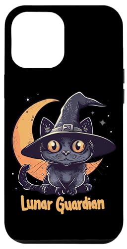 Coque pour iPhone 15 Plus Lunar Guardian Cute Witch Cat Païen Wiccan Goth