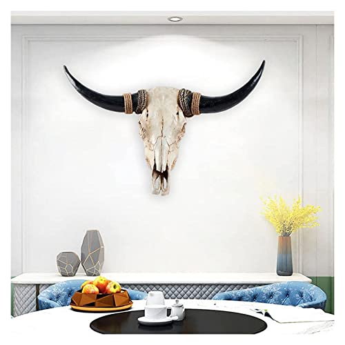 Zbjh Wall Sculpture Animals Heads Wall Decor For Cabinet Bedroom Artificial Longhorn Cow Sk-Ull Arts 23.3.15 (Color : Black Horn) #TOP1