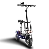 ReddyRD1 Electric Scooter, Max Speed 60MPH,Total Power 6000W, 65mile Long Range Battery, 60V Dual Drive, 11-inch Wheels, Portable Foldable, Off Road Adult Electric Scooter (60V38AH 55-65 Mile Range)