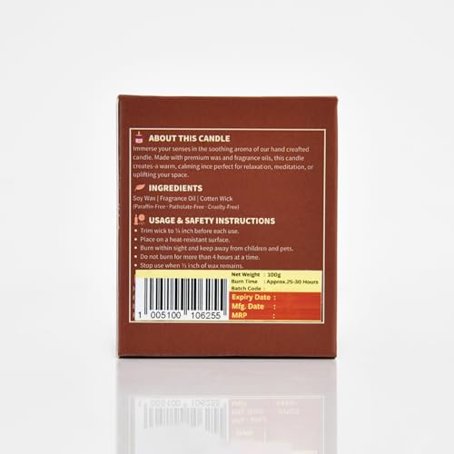 Image of Arxon Aromatherapy Soy Wax Scented Candle | Sleep /Destress - Focus /Meditate - Relax /Calm - Refresh /Rejuvenate | 100g Each, 30Hrs Burn Time | Corporate Gifting Mahogany & Clary