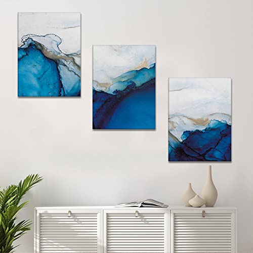 Artscope-Stampe-e-Quadri-su-Tela-3-pz-Marmo-Blu-e-Bianco-Immagine-Fotografia-Murale-Tela-Wall-Art-Bel-Regalo-per-Home-Decor-Ristorante-Cucina-Regalo-di-Anniversario-Compleanno-30x40CM