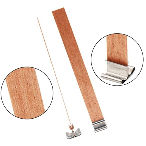50 mechas de madera para velas con base de acero inoxidable miniatura 3