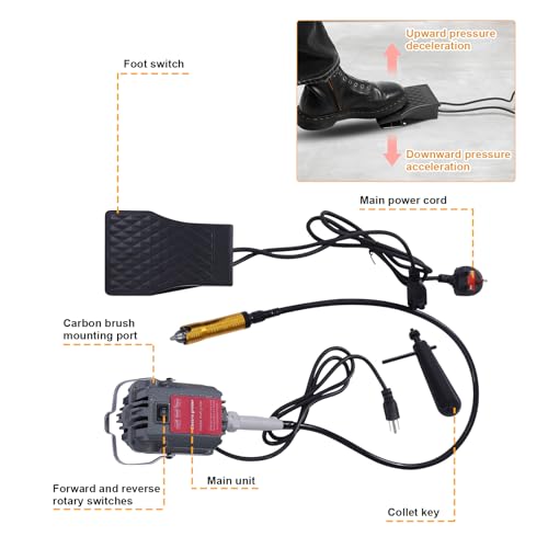 Flex Shaft Hanging Grinder Carver Rotary Tool Multi-Function Electric Grinder Soft Flexible Drill Extension Shaft for Craft Projects Creations Grinding (230, Watts) - Image 5