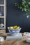 T2 Concept 100% Porcelain D10x6 Traditional Oriental Blue and White Decorative Bowl Floral Pattern Hand Painted For Formal Dining Room Living Room Bedroom