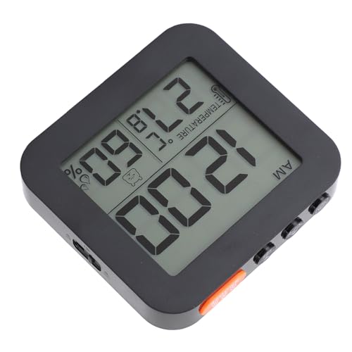 Jenngaoo LCD Temperatur Luftfeuchtigkeit Wecker mit Snooze-Funktion, Große Digitaluhr mit Display für Innenraumklimaüberwachung, Geeignet für Kinderzimmer, Schreibtisch, Schlafzimmer