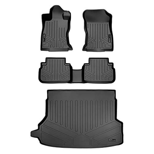 SMARTLINER Custom Fit Floor Mats 2 Rows and Cargo Liner Set Black for 2019-2021 Subaru Forester Fits Without Subwoofer