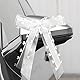 Fesaizwi 50 StüCk Autoschleifen Hochzeit - Weiß Mit Herzen Schleifen Auto - Weihnachtsschleifen Hochzeitsdeko - Handgemacht Satinband (25 * 15cm)