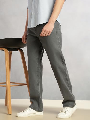 Image of Thomas Scott Men's | Cricket Club Collection | Mid-Rise | Straight Fit | Faded | 5 Pockets | Stretchable Jeans