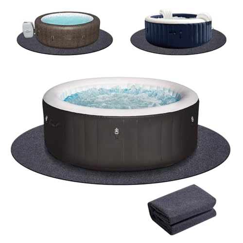 Novelfun Tapis de Fond de Jacuzzi, Tapis Rond Imperméable 2,53 x 2,53 M pour Jacuzzi Gonflable de Protection Extérieure Empêche la Pénétration de Liquide...