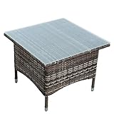 Schöner Polyrattan Beistelltisch; UV- und witterungsbeständig; Pflegeleichtes Material – leichte Reinigung