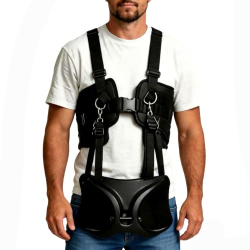 Loomcraft Fishing Belt & Shoulder Strap Harness Set, Enhanced Protection Shoulder Back Support System, with Rod Locking Buckle, Offshore Big Game Fishing Fighting Gear