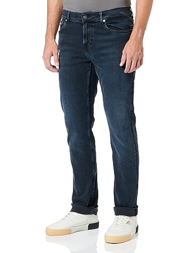 Pantalon 7 For All Mankind Mentor Slimmy Stretch slim bleu foncé élégant pour homme