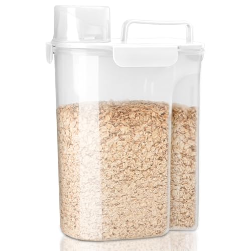 Image of Komzon Rice Container, Airtight Rice Storage Container 10lb, Cereal Containers Storage, BPA Free Food Dispenser with Pouring Spout Handle for Flour Pasta Grain, Pet Dog Cat Bird Food Storage Container