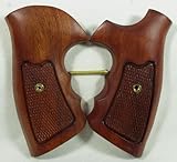 Wood Checkered Grips for Ruger Security Six Service Six Speed Six Revolver, New