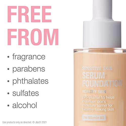 Neutrogena Healthy Skin Sensitive Skin Serum Foundation With Pro-Vitamin B5, Color Correcting & Pore Minimizing Liquid Foundation & Face Serum, Buildable Coverage, Light 02, 1 Oz #TOP7