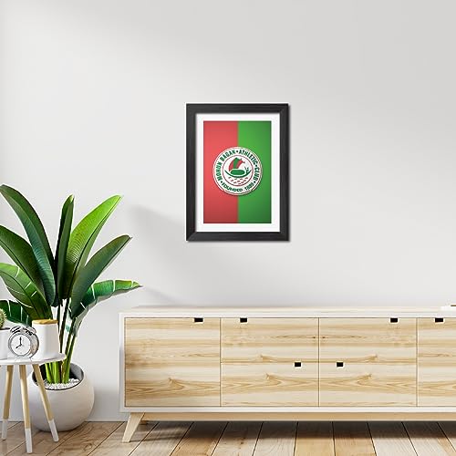 Image of TenorArts Mohun Bagan Poster Football 3D Textured Logo Print Laminated Photo Frame Painting with Matt Finish Black Tectures (9 inches x 12inches)